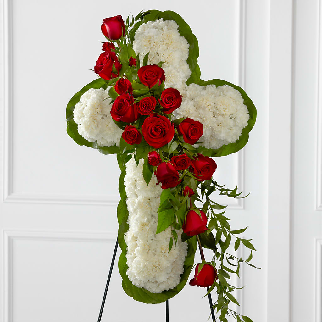 Floral Cross Easel – Talia Flowers, Ottawa ON