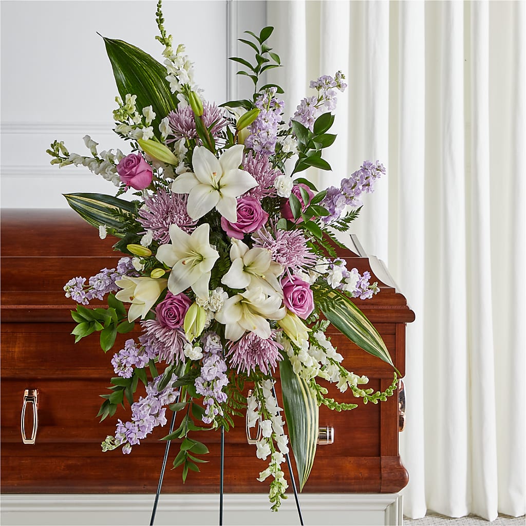 Grateful Hearts Standing Spray – Talia Flowers, Ottawa ON