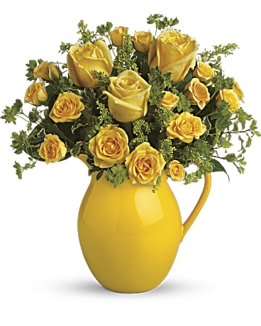 Teleflora's Sunny Day Pitcher of Roses – Talia Flowers, Ottawa ON