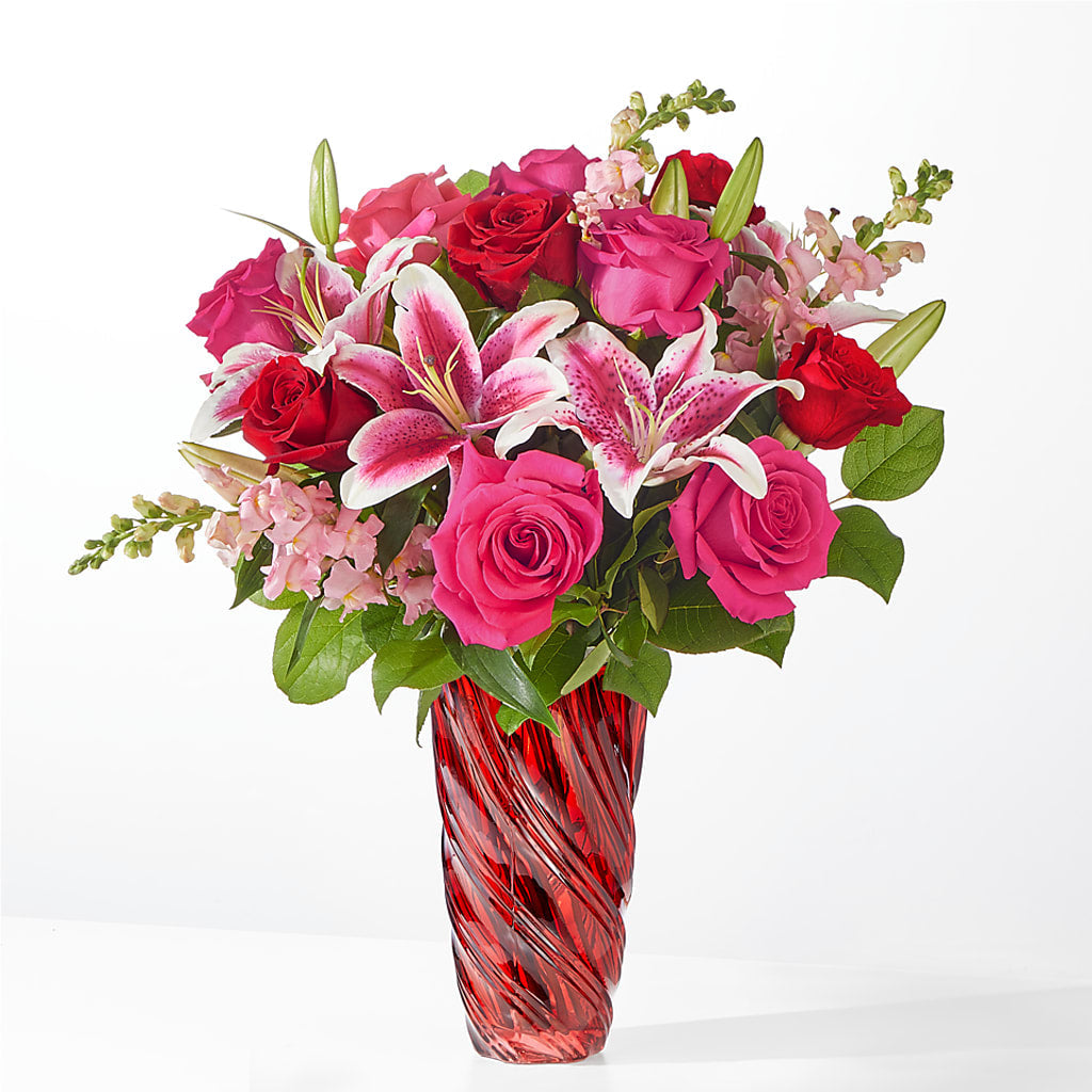 Always You Bouquet with Luxe Swirl Vase – Talia Flowers, Ottawa ON