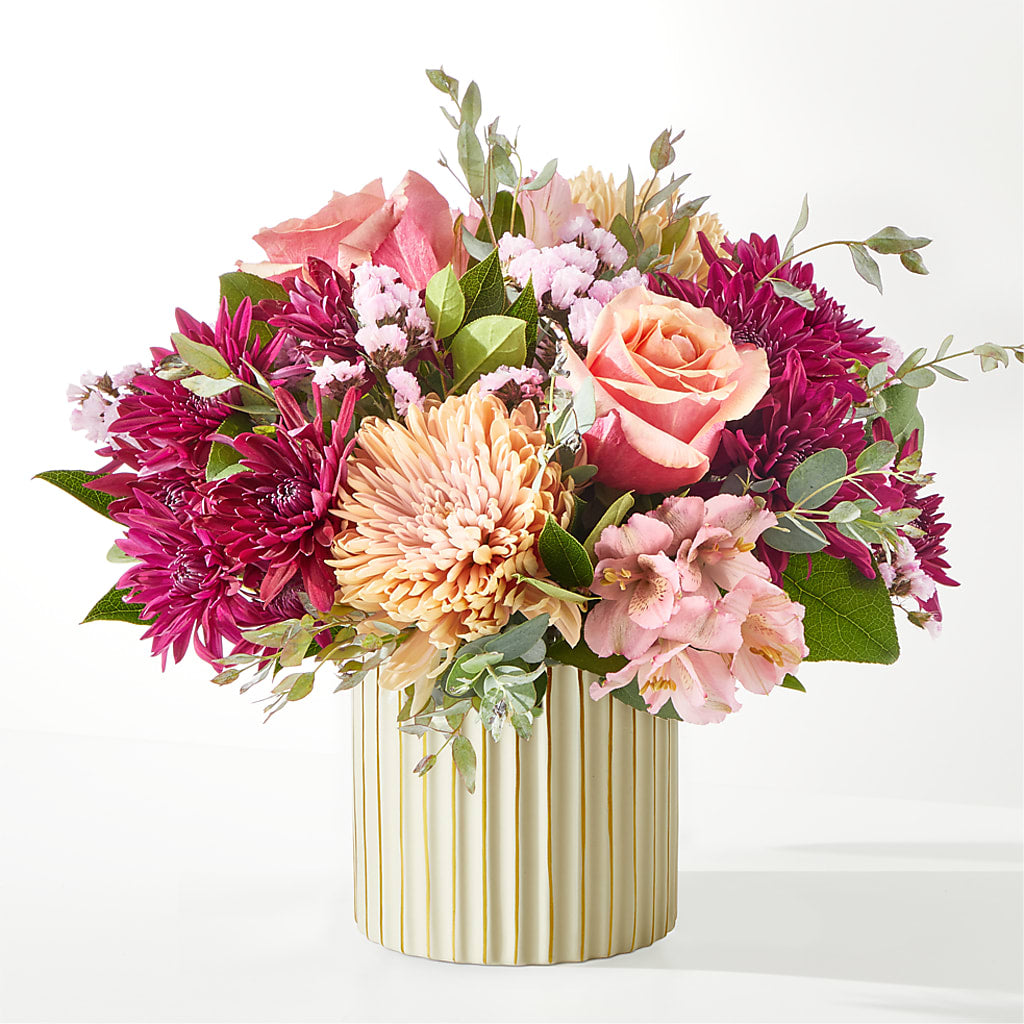 Berry Cobbler Bouquet with Ivory Vase – Talia Flowers, Ottawa ON