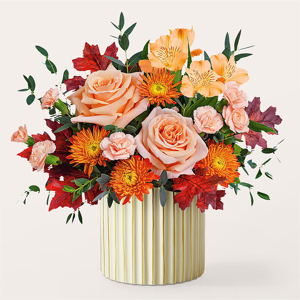Spiced Latte Bouquet with Ivory Vase – Talia Flowers, Ottawa ON