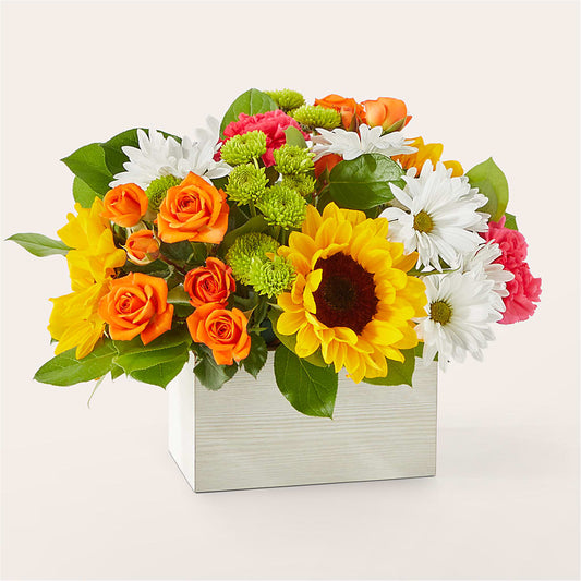Sun-drenched Blooms Box Bouquet –  Talia Flowers, Ottawa ON