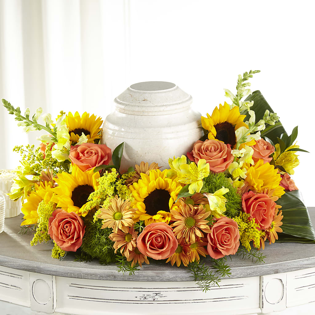 Faithful Sunflower Cremation Adornment –  Talia Flowers, Ottawa ON